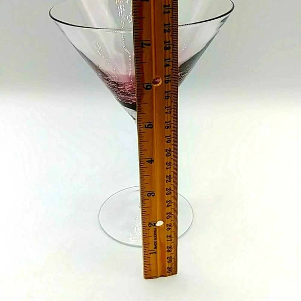 Pier 1 Purple Crackle Martini Glass. Rare Find. Discontinued Pattern